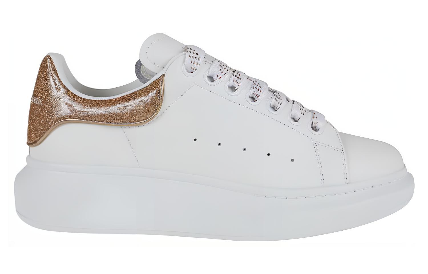 Order 亞歷山大·麥昆 Alexander McQueen 厚底皮革綁帶時尚板鞋 女款 白金色