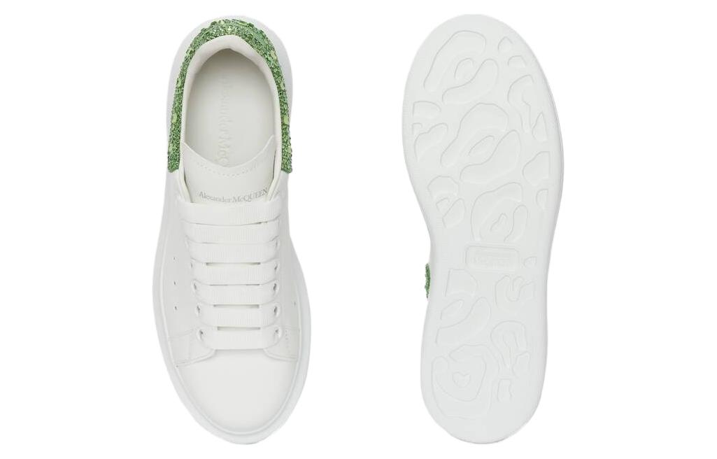 Purchase (W) 亚历山大·麦昆白色酸性绿色水晶厚底运动鞋 718243-WIA4Z-8964