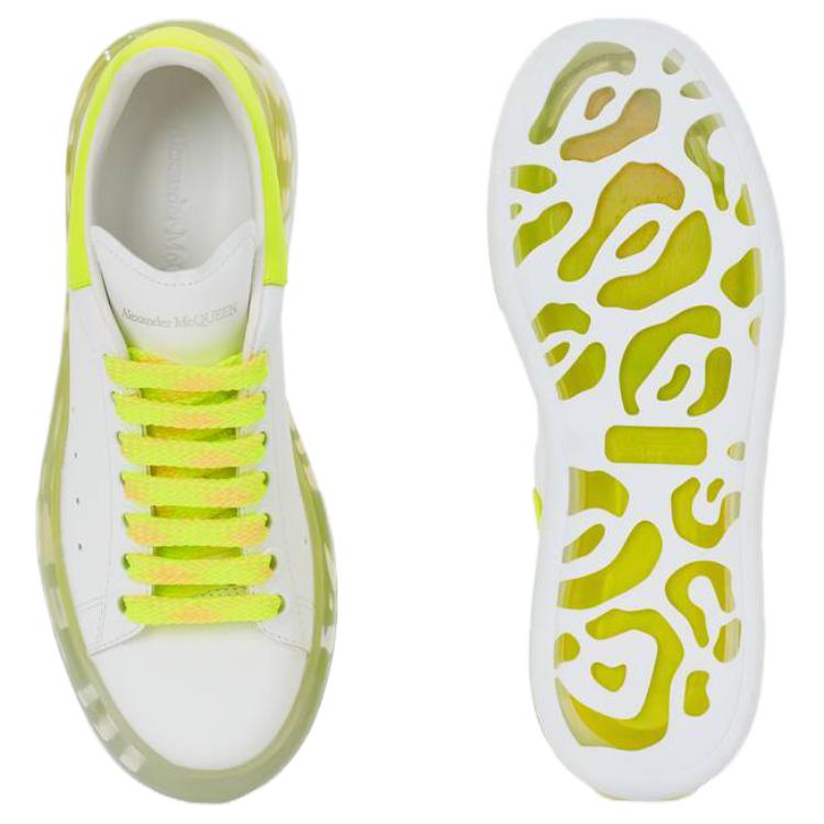 Purchase 亞歷山大·麥昆 光滑皮革時尚板鞋 女款 白黃