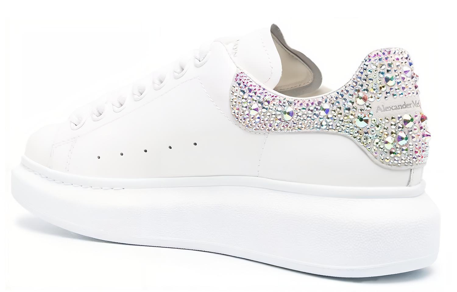 Purchase (W) Alexander McQueen Kasut Oversaiz 'Kristal Putih' 666407-WIA4Z-9069