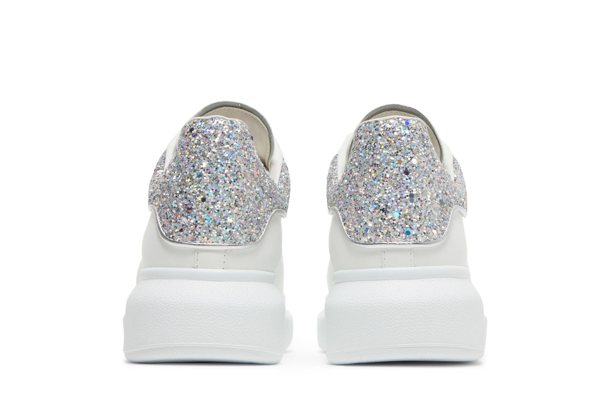 Details for (W) Alexander McQueen Sepatu Oversized 'Putih Perak Glitter' 558945-WHTQI-9413