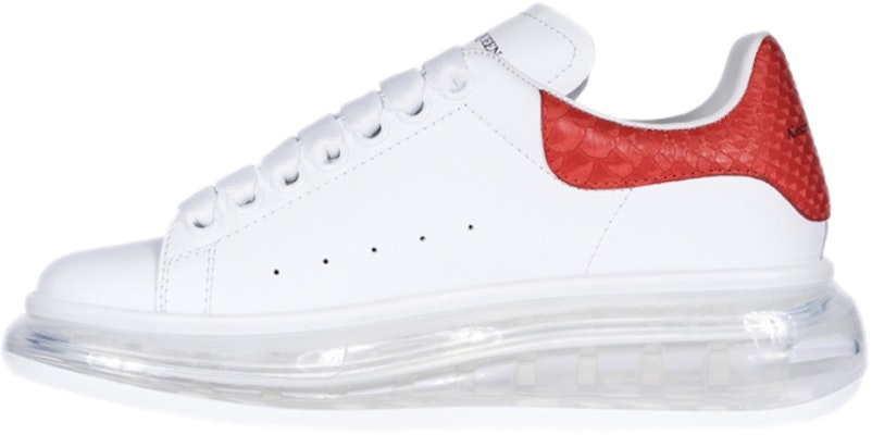 Alexander McQueen亞歷山大麥昆 皮革 廣款 時尚板鞋 女款 白紅 Buy Alexander McQueen亞歷山大麥昆 皮革 廣款 時尚板鞋 女款 白紅