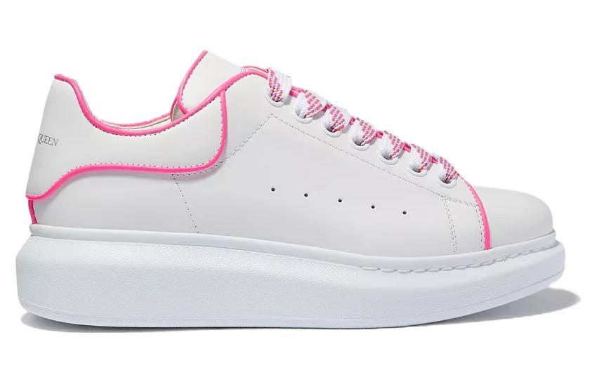 Lookbook (W) 亚历山大·麦昆 经典爆款增高小白鞋 '白色荧光粉' 697600-WIBNI-9757