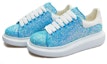 Shop (W) Alexander McQueen Sneakers Besar Glitter Biru 'Heavenly' 558944W4T634543