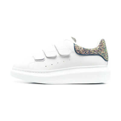(W) Alexander McQueen Oversized Triple Strap Sneaker 'White Glitters'