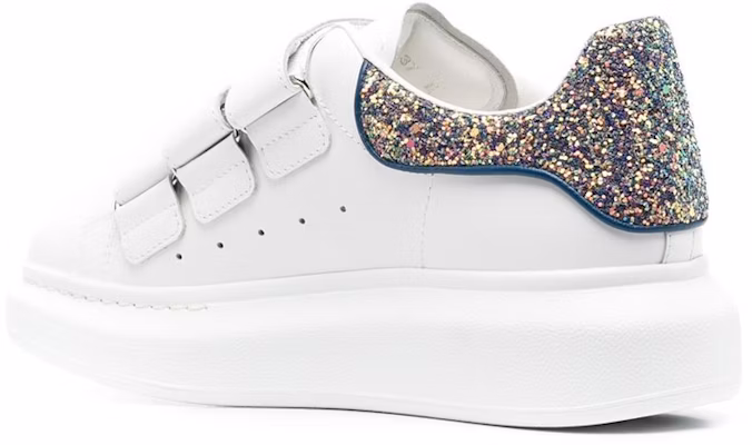 (Women) Alexander McQueen Oversized Triple Strap Sneaker 'White Glitters' 697106-WICG5-9994 Lookbook (Women) Alexander McQueen Oversized Triple Strap Sneaker 'White Glitters' 697106-WICG5-9994
