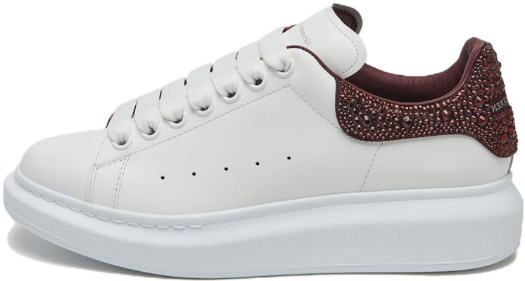 (W) Alexander McQueen Oversized Putih Burgundy Gelap Kristal 718243WIE958719 Buy (W) Alexander McQueen Oversized Putih Burgundy Gelap Kristal 718243WIE958719