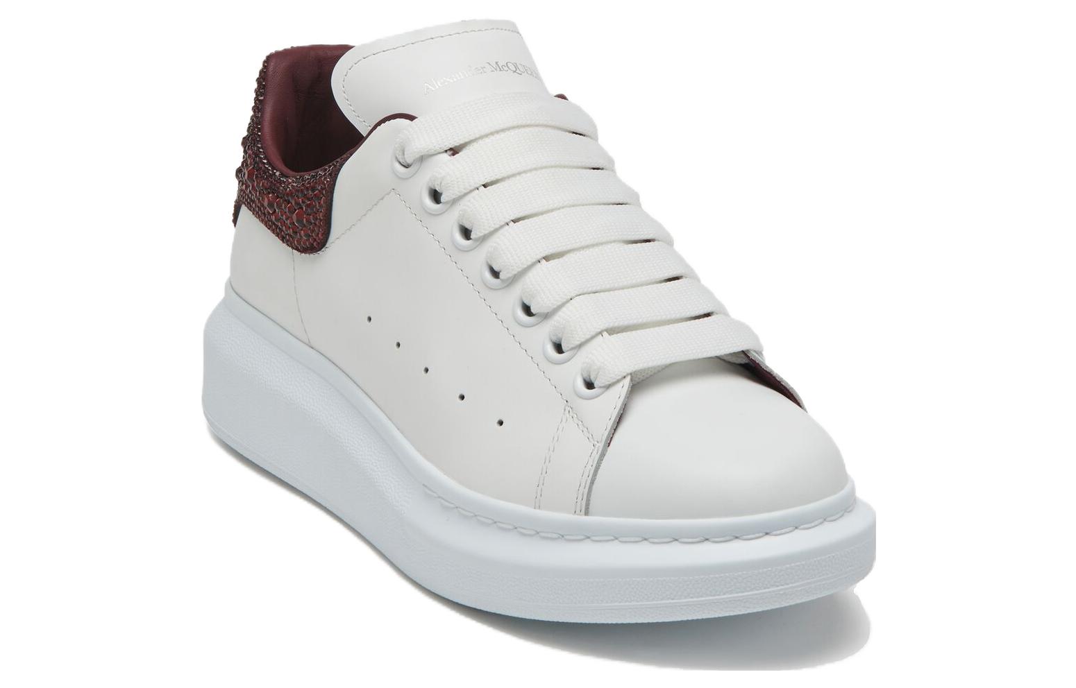 Order (W) Alexander McQueen Oversized Putih Burgundy Gelap Kristal 718243WIE958719