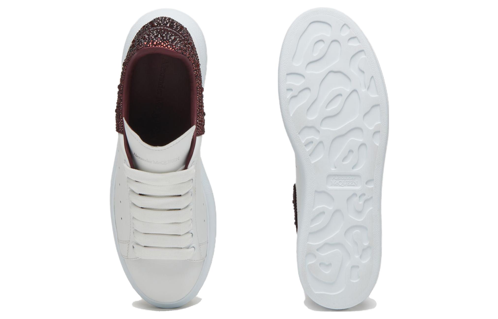 Shop (W) Alexander McQueen Oversized Putih Burgundy Gelap Kristal 718243WIE958719