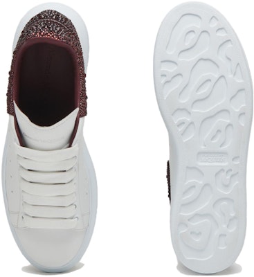 (W) Alexander McQueen Oversized Putih Burgundy Gelap Kristal 718243WIE958719 Shop (W) Alexander McQueen Oversized Putih Burgundy Gelap Kristal 718243WIE958719