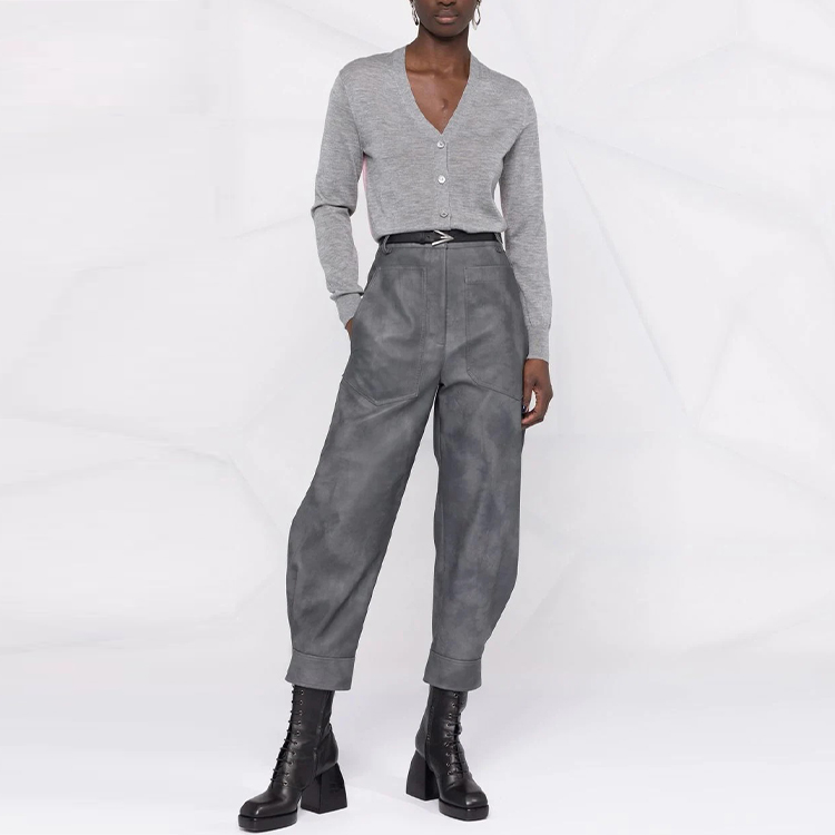 Lookbook (W) 亞歷山大·麥昆拼接針織長袖毛衣灰色 667839-Q1AVV-1101