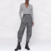 Lookbook (W) 亞歷山大·麥昆拼接針織長袖毛衣灰色 667839-Q1AVV-1101