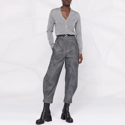 (W) 亞歷山大·麥昆拼接針織長袖毛衣灰色 667839-Q1AVV-1101 Lookbook (W) 亞歷山大·麥昆拼接針織長袖毛衣灰色 667839-Q1AVV-1101