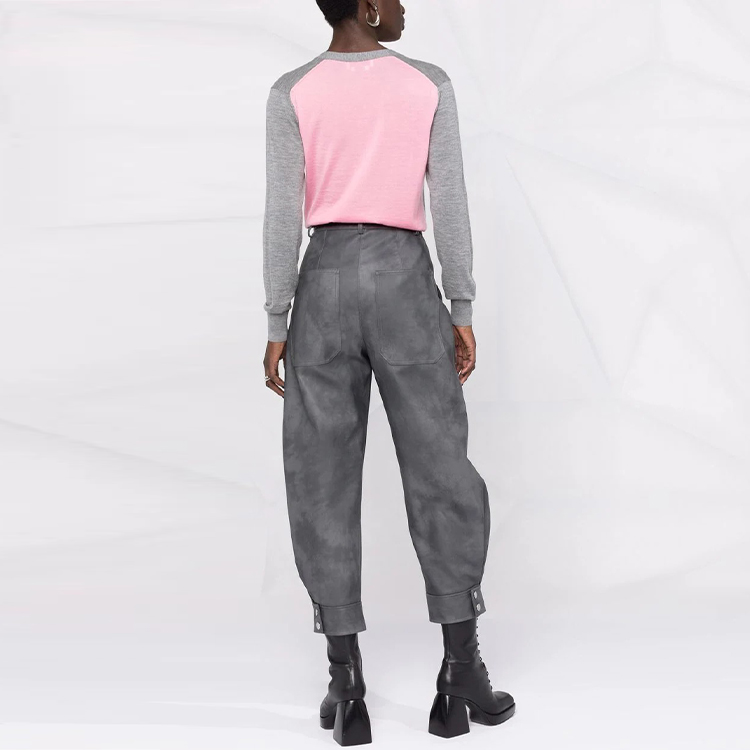 Shop (W) 亞歷山大·麥昆拼接針織長袖毛衣灰色 667839-Q1AVV-1101