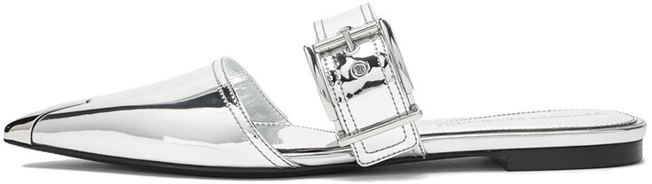 women-alexander-mc-queen-patent-leather-buckle-pointed-toe-slide-silver-744490-w4-wg-18100