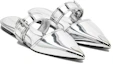 Order (W) Alexander McQueen Lackleder Schnalle Spitze Slipper ''Silber'' 744490W4WG18100