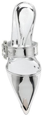 (Women) Alexander McQueen Patent Leather Buckle Pointed Toe Slide 'Silver' 744490W4WG18100 Lookbook (Women) Alexander McQueen Patent Leather Buckle Pointed Toe Slide 'Silver' 744490W4WG18100