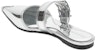 (Women) Alexander McQueen Patent Leather Buckle Pointed Toe Slide 'Silver' 744490W4WG18100