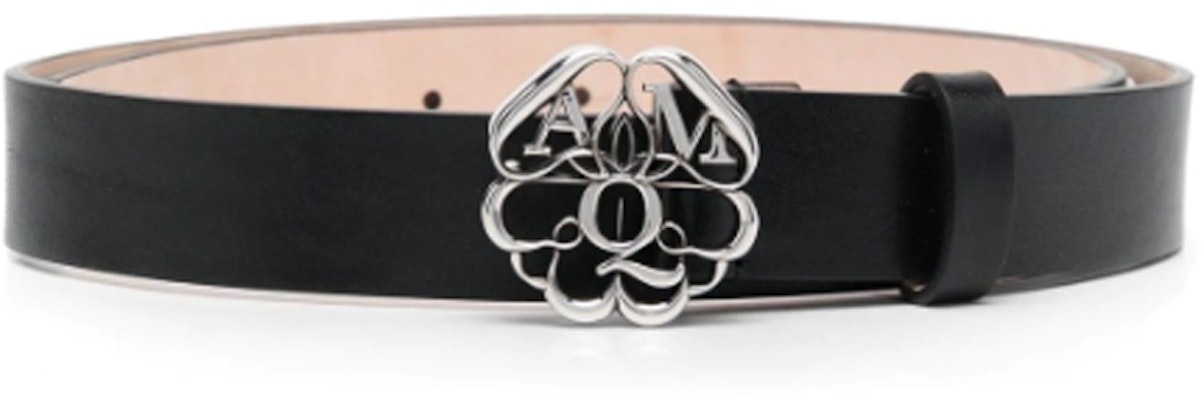 (Women) Alexander McQueen Pattern Logo Black Leather Belt 3.5CM Wide. 7095701BRCC Buy (Women) Alexander McQueen Pattern Logo Black Leather Belt 3.5CM Wide. 7095701BRCC