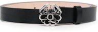 Buy (Women) Alexander McQueen Pattern Logo Black Leather Belt 3.5CM Wide. 7095701BRCC