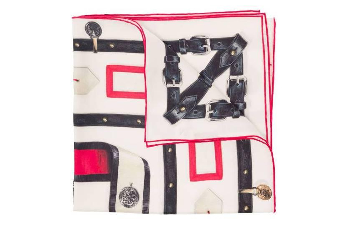 Order (W) Alexander McQueen 多色圖案徽標印花圍巾 7558583001Q9274