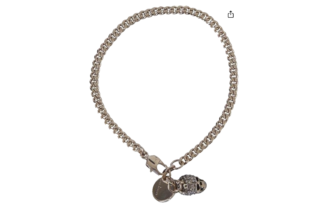 (Women) Alexander McQueen Pave Skull Gold Women’s Bracelet in Brass 582695J160K2076