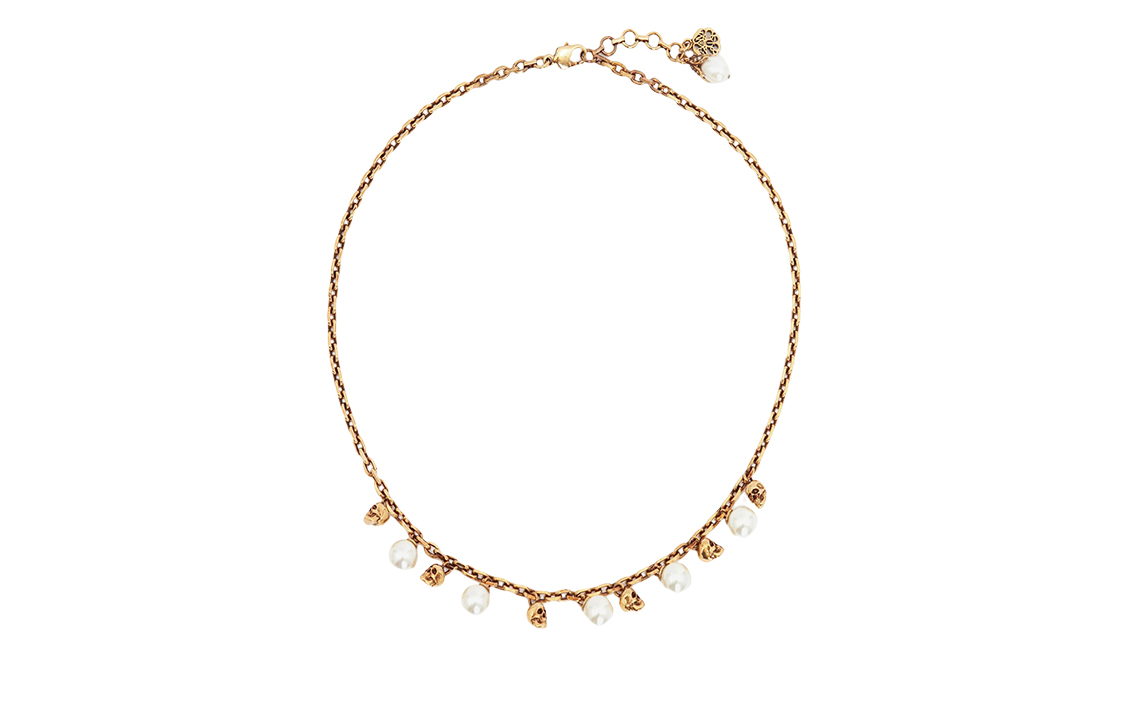 Order (W) 亞歷山大·麥昆 金色珍珠骷髏項鍊限量版 667544J160Z4040