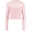 Buy (W) Alexander McQueen Baju Crewneck Lengan Panjang Mesh Knit Merah Jambu 650278-Q1ASD-5059