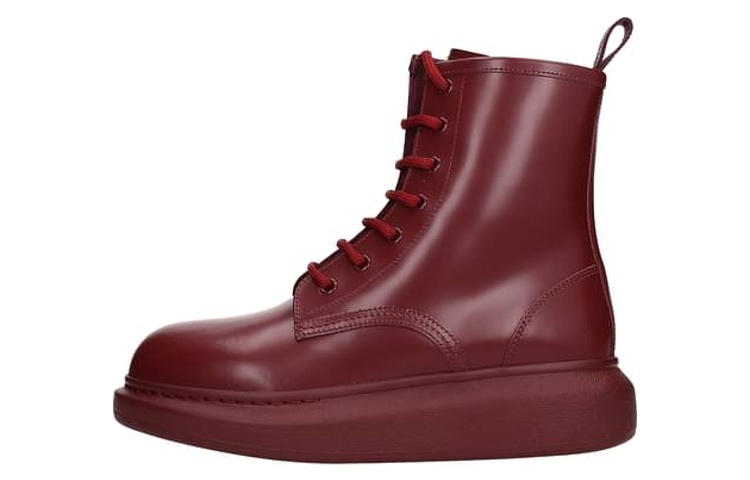 (Women) Alexander McQueen Platform Ankle Boots 'Deep Red' 586394WHX516097