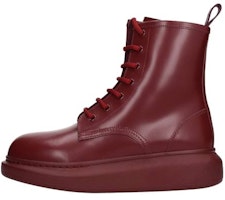 (Women) Alexander McQueen Platform Ankle Boots 'Deep Red' 586394WHX516097 (Women) Alexander McQueen Platform Ankle Boots 'Deep Red' 586394WHX516097