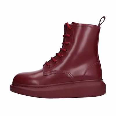(W) Alexander McQueen Platform Ankle Boots 'Deep Red'