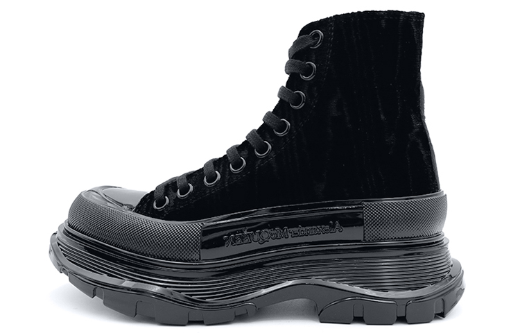 (Women) Alexander McQueen Platform Boot 'Black Velvet' 658077W4PY11081
