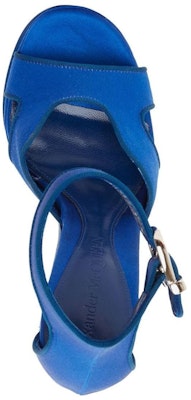 (W) Alexander McQueen Sandal Bertapak 'Satin Biru' 710042W4GP84394 Shop (W) Alexander McQueen Sandal Bertapak 'Satin Biru' 710042W4GP84394