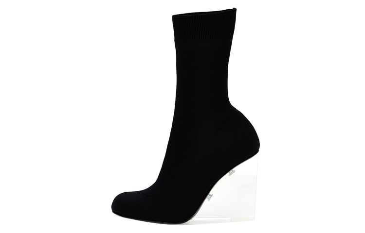 Buy (W) Alexander McQueen Plattform Slip-On Stiefelette ''Schwarzer Stoff'' 745214W4WH01000