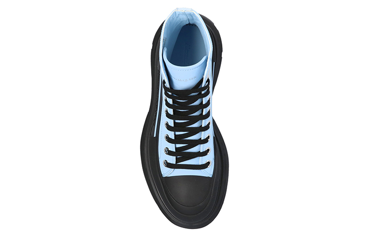 Shop Alexander McQueen亞歷山大麥昆 皮革 厚底鞋 女款 藍黑色