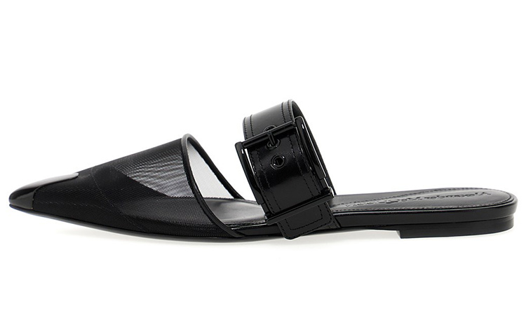 Buy (W) Alexander McQueen Sandalia Plana de Malla Punta Fina 'Negra' 744488W4AB21000