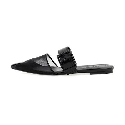 (W) Alexander McQueen Mesh Punk Mule 'Black'