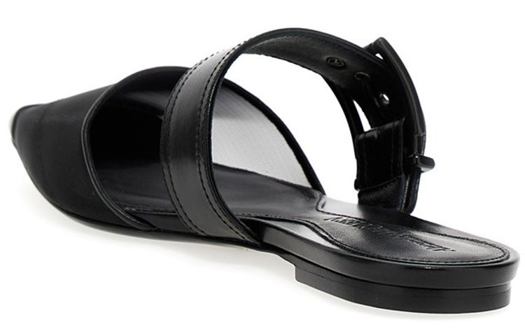 Shop (W) Alexander McQueen Sandalia Plana de Malla Punta Fina 'Negra' 744488W4AB21000