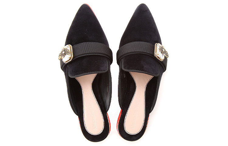 Lookbook (W) Alexander McQueen Mula de Satén con Punta y Lazo 'Negro' 611725W4KM71088