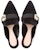 (W) Alexander McQueen Kasut Tumit Runcing Satin Ribbon Mule 'Hitam' 611725W4KM71088