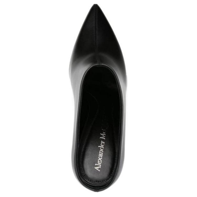 Shop (W) Alexander McQueen Tumit Runcing Slingback Slipper 9cm 'Hitam' 789440WIFD11037