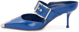 Buy (W) Alexander McQueen 'Blue Buckle Punk' Pam memakai Tumit Biru. 709993WHSWD4394