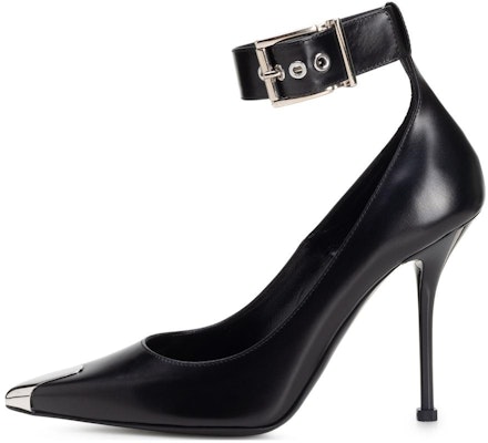 (Women) Alexander McQueen Pump 'Punk Black Leather' 709994WHSWD1081 Buy (Women) Alexander McQueen Pump 'Punk Black Leather' 709994WHSWD1081