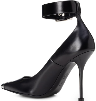 (Women) Alexander McQueen Pump 'Punk Black Leather' 709994WHSWD1081 Order (Women) Alexander McQueen Pump 'Punk Black Leather' 709994WHSWD1081