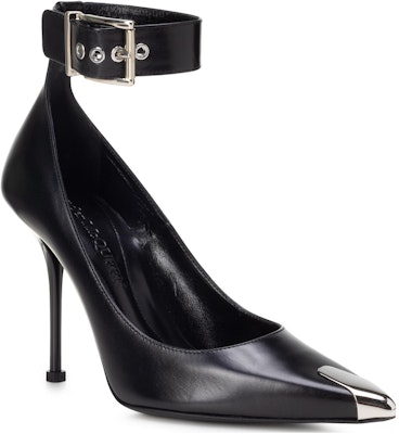 (Women) Alexander McQueen Pump 'Punk Black Leather' 709994WHSWD1081 Shop (Women) Alexander McQueen Pump 'Punk Black Leather' 709994WHSWD1081