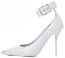 (Women) Alexander McQueen Pump 'Punk Stud Buckle Stiletto White' 709994WHSWD4559 (Women) Alexander McQueen Pump 'Punk Stud Buckle Stiletto White' 709994WHSWD4559