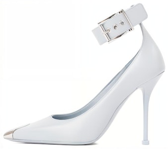 (W) Alexander McQueen Pam 'Punk Stud Buckle Stiletto Putih' 709994WHSWD4559 Buy (W) Alexander McQueen Pam 'Punk Stud Buckle Stiletto Putih' 709994WHSWD4559