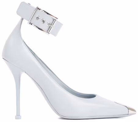 (W) Alexander McQueen Pam 'Punk Stud Buckle Stiletto Putih' 709994WHSWD4559 Order (W) Alexander McQueen Pam 'Punk Stud Buckle Stiletto Putih' 709994WHSWD4559