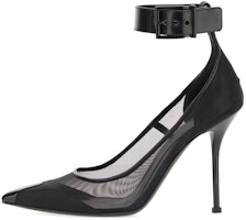 (Women) Alexander McQueen Pump Black 'Punk Mesh Pointed Stiletto' 744476W4AB21000 (Women) Alexander McQueen Pump Black 'Punk Mesh Pointed Stiletto' 744476W4AB21000