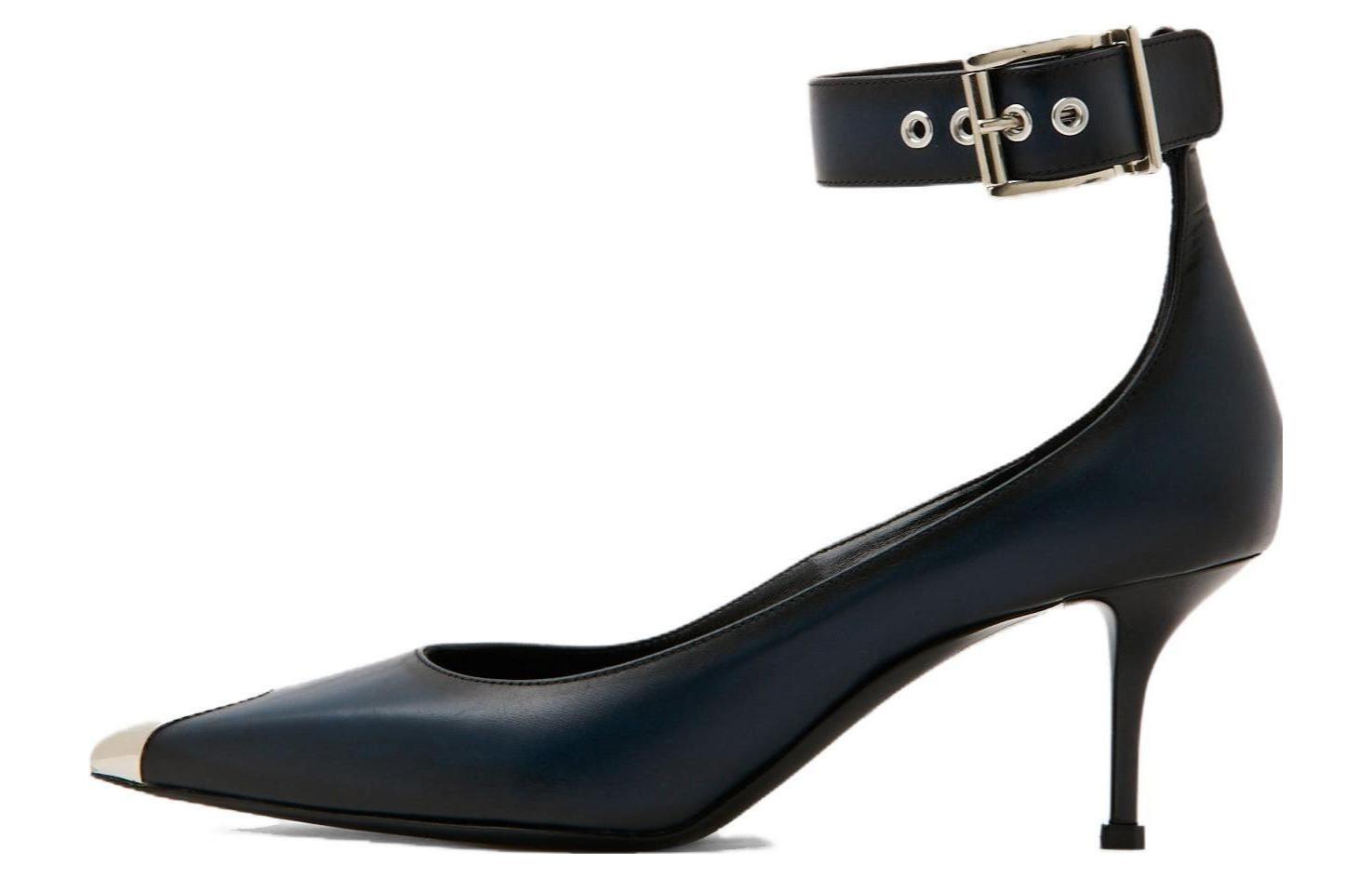 (Women) Alexander McQueen Punk 'Coal Grey Leather' 709995WHU321162